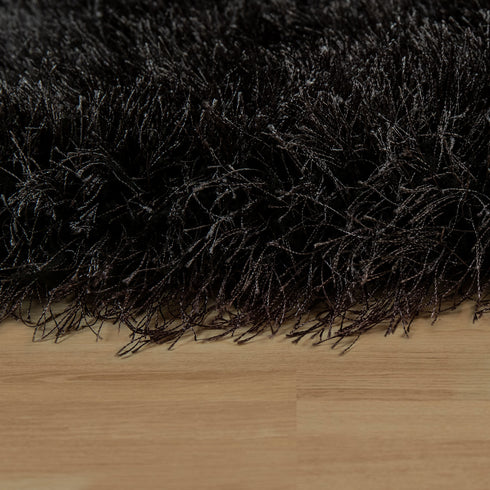 Hochflor Teppich | Flauschiger Hochflor für Wohnzimmer und Schlafzimmer | Anthrazit
